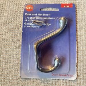 Selfix Heavy Duty Chrome Home Wall Hat Clothes Towel Coat Double Hook Hanger